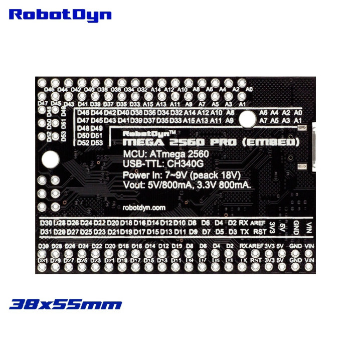  Контролер Mega 2560 PRO ATmega2560-16AU CH340 RobotDyn