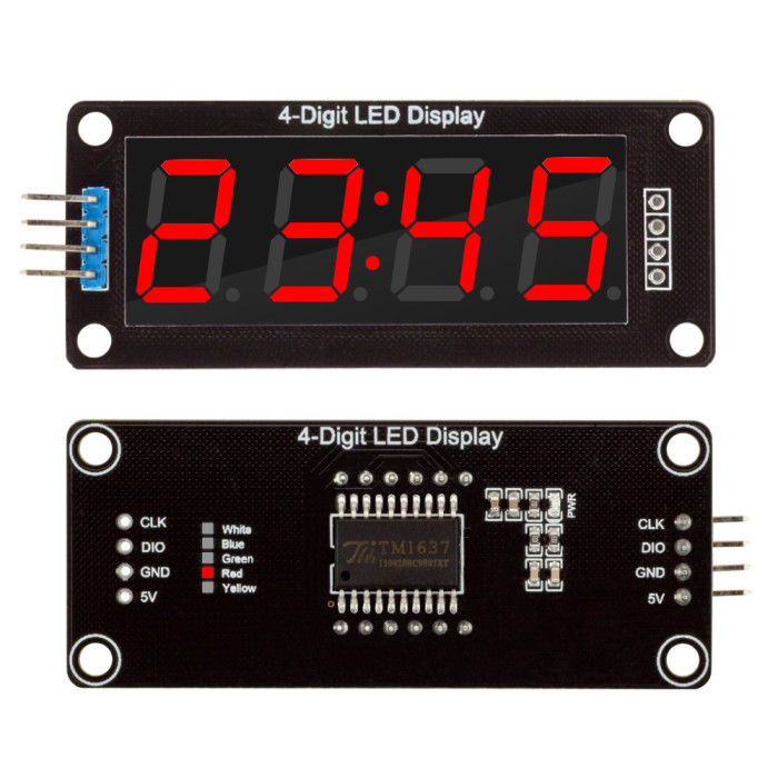 Дисплей світлодіодний семисегментний чотирьохрозрядний TM1637 Diymore