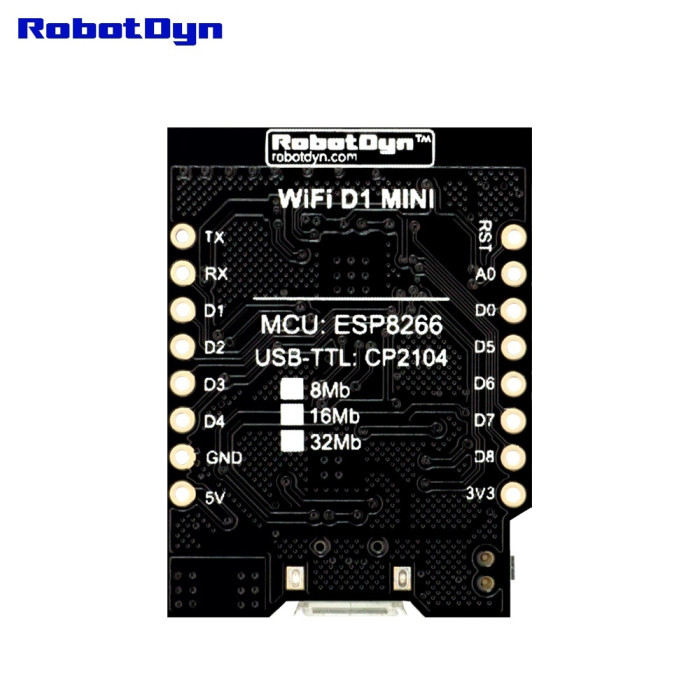Контролер для розробки WIFI D1 MINI ESP8266 CP2104 RobotDyn