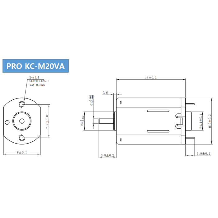 Двигун колекторний (щітковий) DC Pro KC-M20VA 1.5 - 6V
