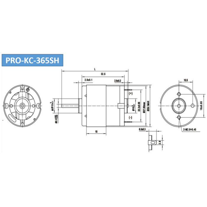 Двигун колекторний (щітковий) DC Pro KC-365SH 3,7 - 24V