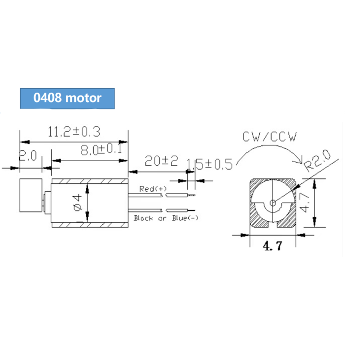 Мікромотор DC PRO-0408 3В 4мм