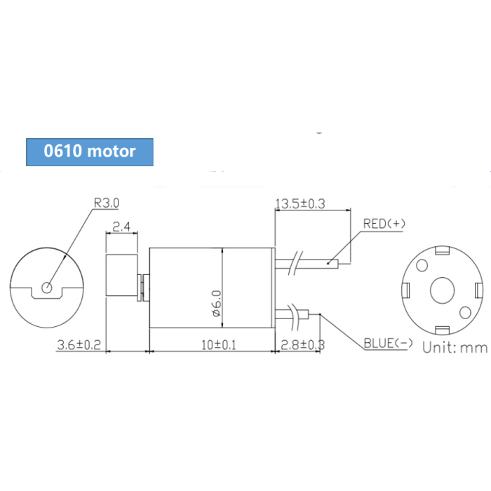 Мікромотор DC PRO-0610 3В 6мм