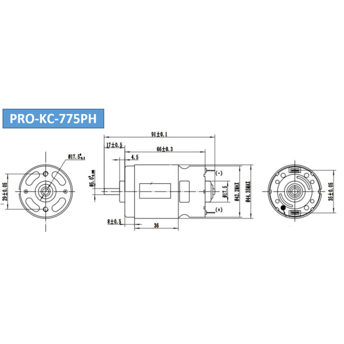 Двигун колекторний (щітковий) DC  Pro KC-775PH 12 - 24V